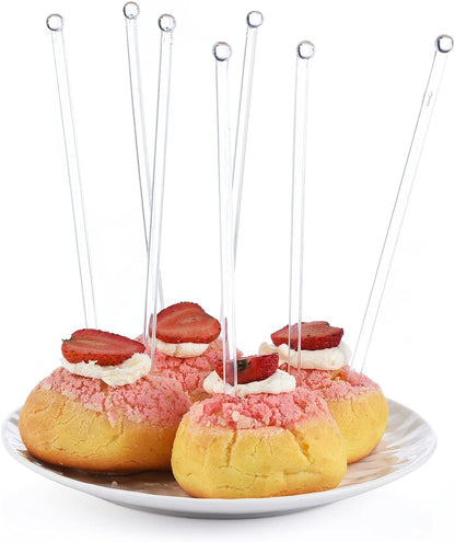 ALINK 50 Counts Gold Glitter Plastic Swizzle Sticks, Crystal Cake Pops, Cocktail Coffee Drink Stirrers, 7.24 Inch