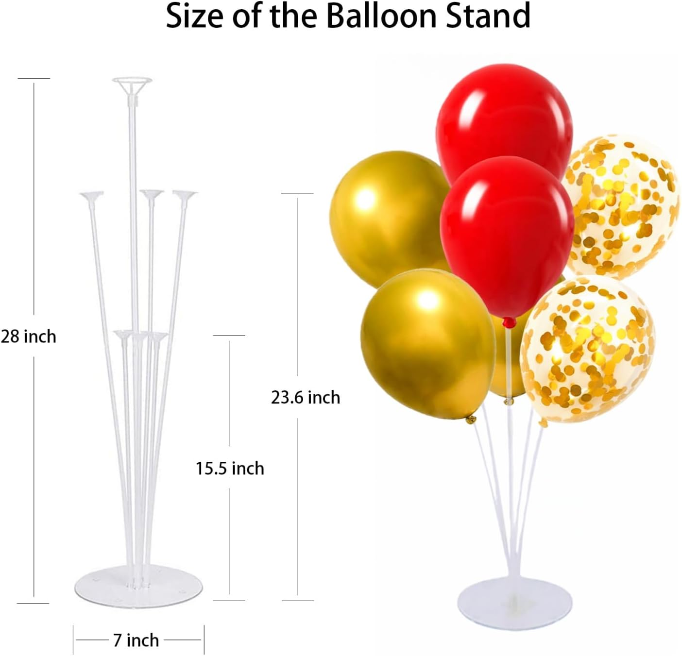 4 Set Balloon Stand Kit for Table Centerpieces With Balloon and Base Party Decorations for Birthday Wedding Retirement Graduation Baby Shower (Navy Silver)