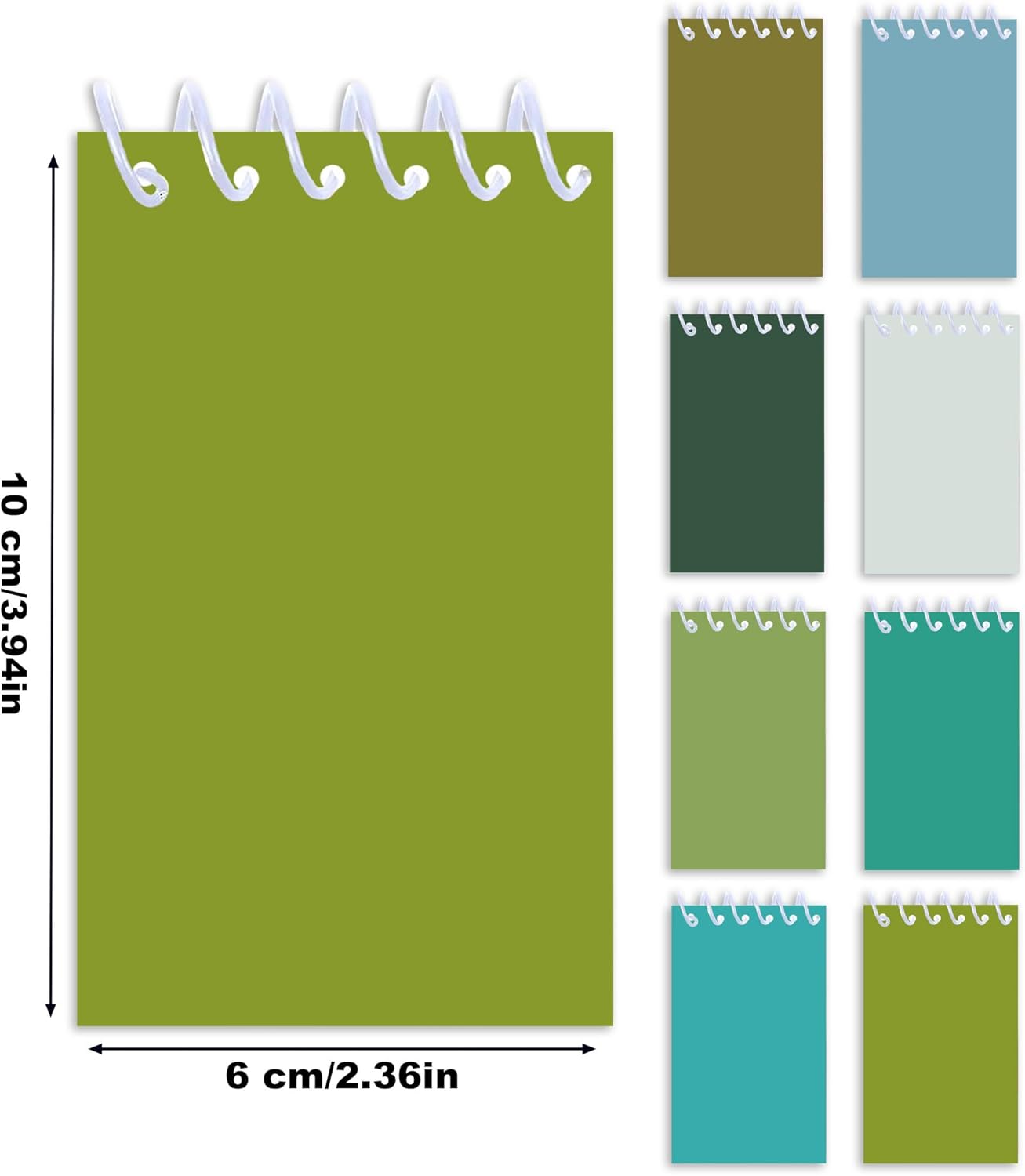 24 Pcs Gradient Green Mini Pocket Notebooks 2.36 x 3.94 Inch Green Pattern Small Notepads Spring Them Birthday Party Favors Gift for Office School Teacher Classroom Rewards Supplies