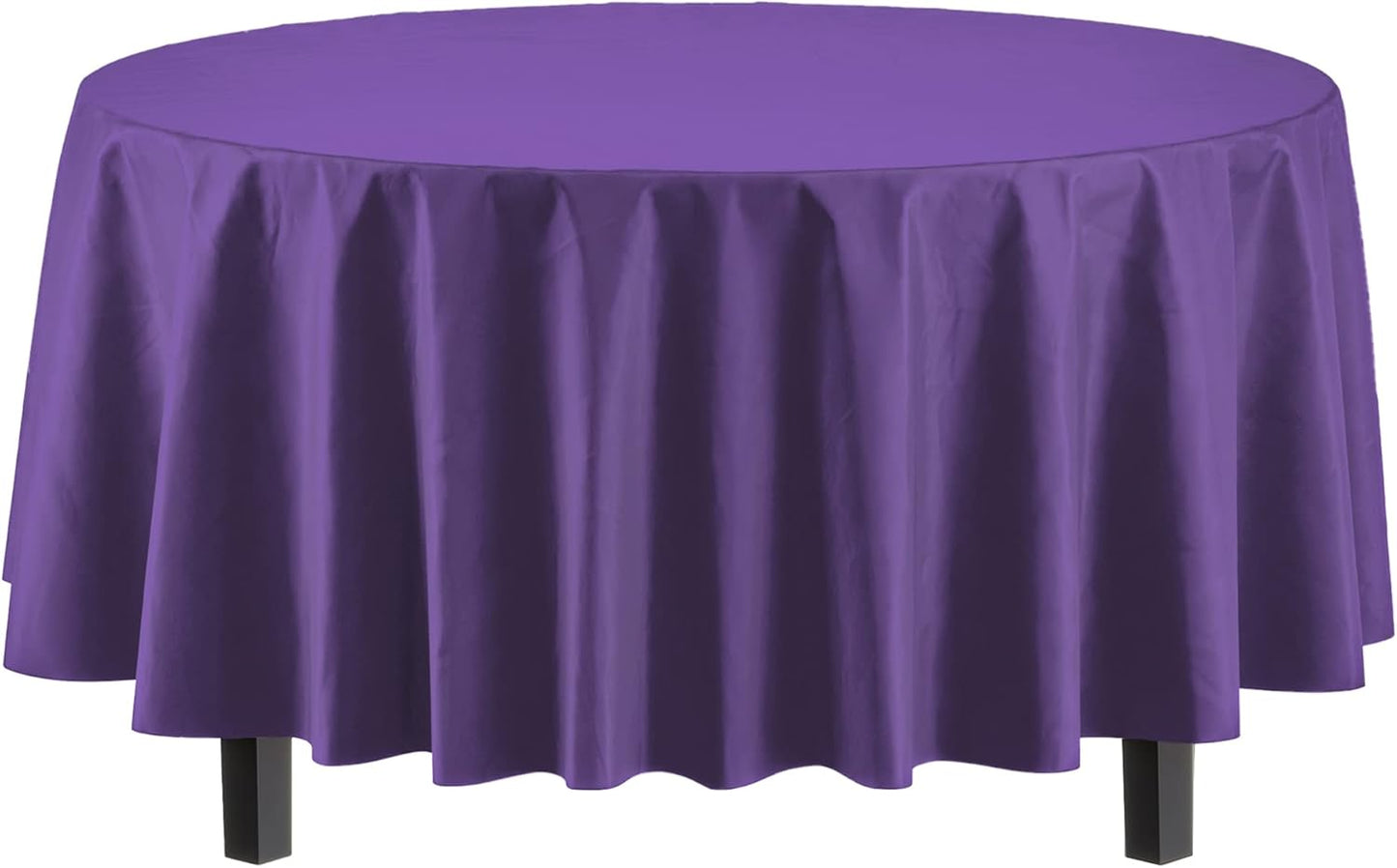 12-Pack Premium Plastic Tablecloth 54in. x 108in. Rectangle Table Cover - Dark Blue - Colors A