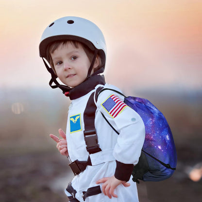 Lothee 30 Pcs Galaxy Party Favor Bags Space Drawstring Bags Starry Night Sky Backpack Galaxy Treat Candy Birthday Party Supplies for Kids Gifts