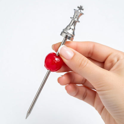Homestia Stainless Steel Cocktail Picks, 4.7 Inch Reusable Martini Olive Picks, Metal Garnish Skewers for Drinks, Appetizers, Bloody Mary - Set of 6 Metal Cocktail Picks for Party Bar