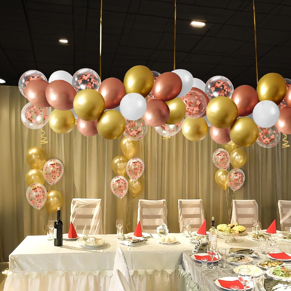 Gold Confetti Balloons, 50 Pcs 12 Inch, Glitter Gold Confetti Party Balloons, Party Decorations, Birthday Wedding Baby Shower Party Balloons Decorations