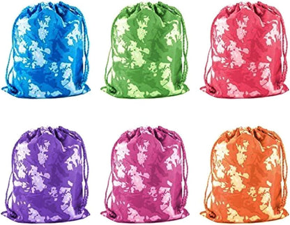 Super Z Outlet Tie-Dye Camouflage Drawstring Bags Party Favors, Arts & Crafts Activity 7"x10" (12)