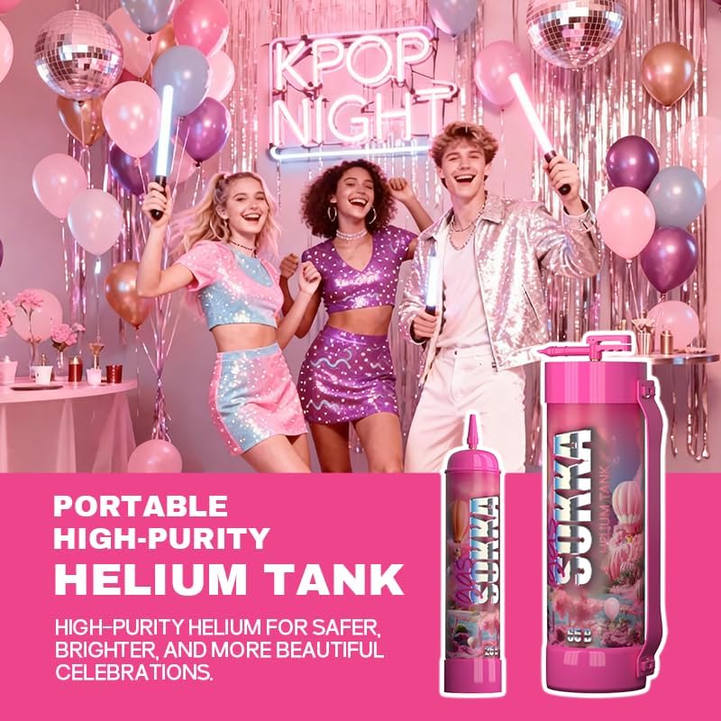 SOKKA Disposable Helium Tank for Balloons - Portable Helium Cylinder Fills 100+ Balloons, for Parties Weddings Birthdays Decorations