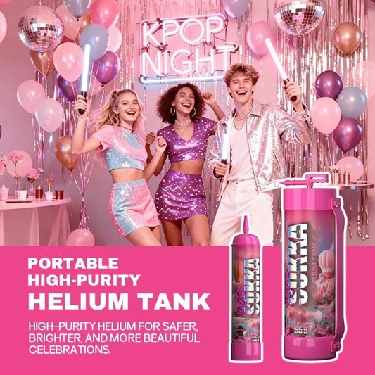 SOKKA Disposable Helium Tank for Balloons - Portable Helium Cylinder Fills 100+ Balloons, for Parties Weddings Birthdays Decorations