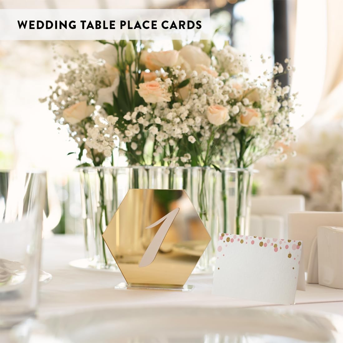 Andaz Press Blush Pink Gold Glitter Girl Baby Shower, Printable Table Tent Place Cards, 20-Pack, Seat Placement Cards Blank Place Cards For Table Settings Name Cards for Wedding, Graduation Food Cards - Colors A