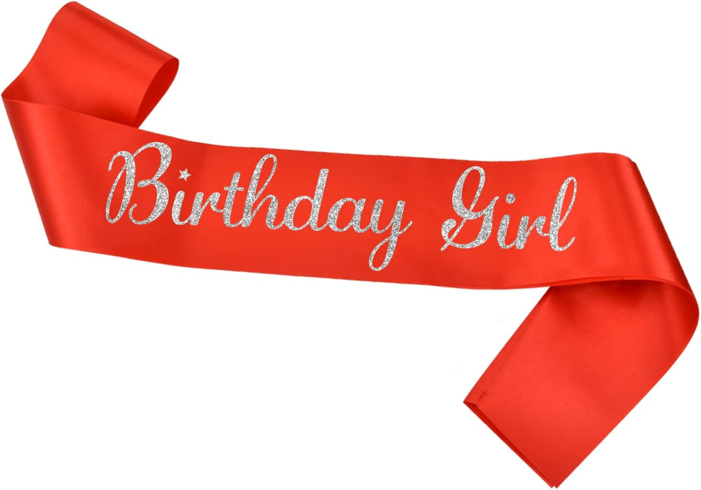 Birthday Girl Sash, White Silver Sash for Women and Girls, Birthday Party Decorations, Satin Material, One Size Fits Most