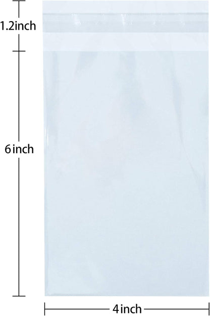350 Pcs 4x6" Clear Cookie Treat Bags, Self-Sealing Resealable Cellophane Dessert Wrapper - Perfect for Gift Giving & Party Favors