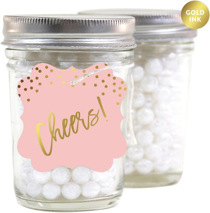 Andaz Press Blush Pink and Metallic Gold Confetti Polka Dots Bachelorette Party Bridal Shower Collection, Scavenger Hunt Game Cards, 20-Pack
