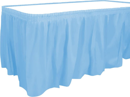 Party Dimensions Plastic Table Skirt, 29-Inches by 14-Feet - White - 6 Pack