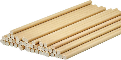 Disposable Paper Straws Solid Green - 7.75'' x 0.24'', 100 Counts - for Drinking, Beverage, Juice, Soda, Bar Supplies
