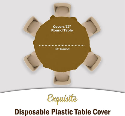 Exquisite Party Solids 6-Pack Premium Plastic Tablecloth 54in. x 108in. Rectangle Plastic Table Cover - Navy