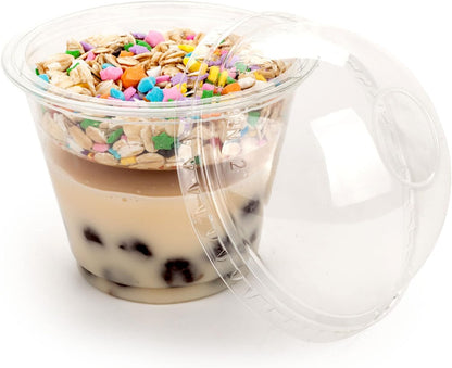 Golden Apple Cup series, 9oz Clear Plastic cups with Flat lids no hole 50sets
