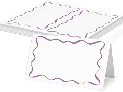 Mermaid Place Cards for Table Setting, 2 x 3.5" Escort Cards, 25 Under The Sea Tent Cards Food Label for Dinner Party, Wedding, Bridal Shower, Baby Shower, Birthday Party Supplies