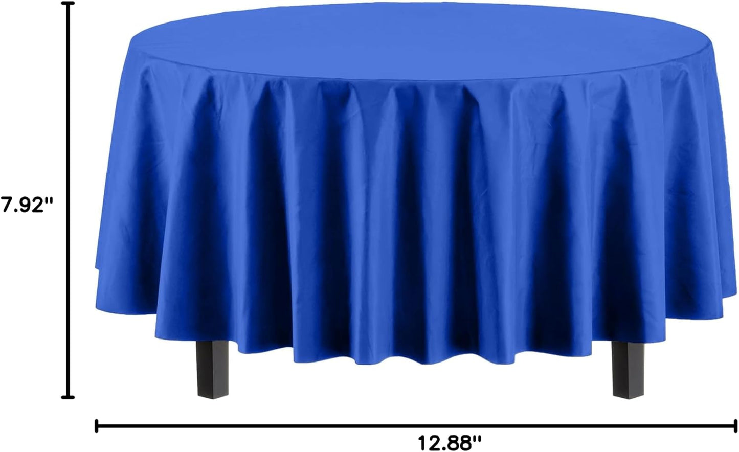 Exquisite Party Solids 6-Pack Premium Plastic Tablecloth 54in. x 108in. Rectangle Plastic Table Cover - Navy