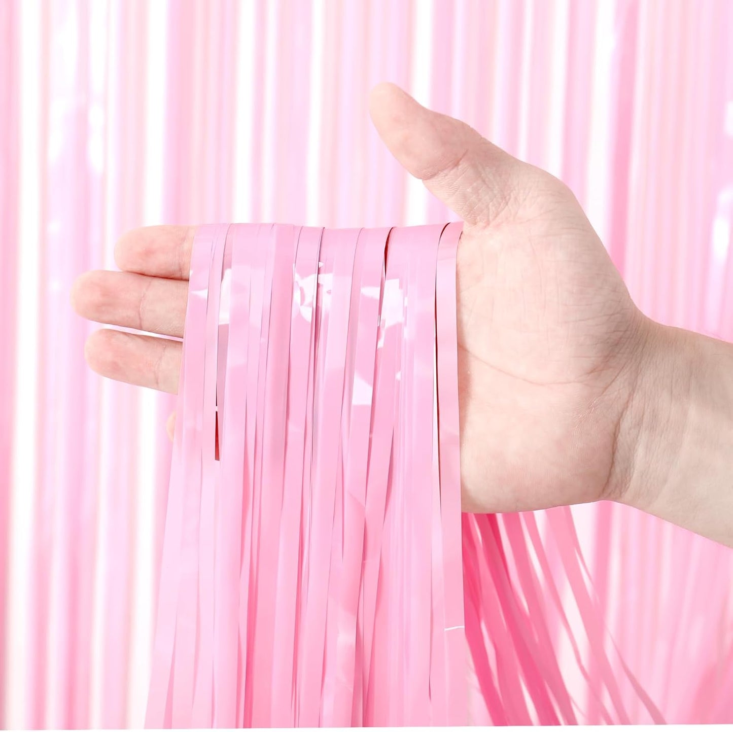 Voircoloria 3 Pack 3.3x8.2 Feet Gold Foil Fringe Backdrop Curtains, Tinsel Streamers, Fringe Backdrop for 2025 New Years Eve, Graduation, Birthday, Baby Shower, Gender Reveal, Disco Party - Colors B