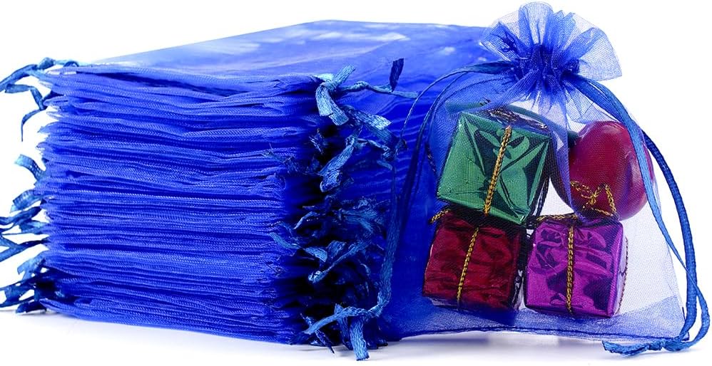 Meowoo 100PCS Organza Bags, 3x4in Small Mesh Bags Drawstring for Jewelry, Candy, Christmas, Sachets, Festivals, Bathroom Soaps, Makeup Organza, Wrapping Supplies(mixedcolor)
