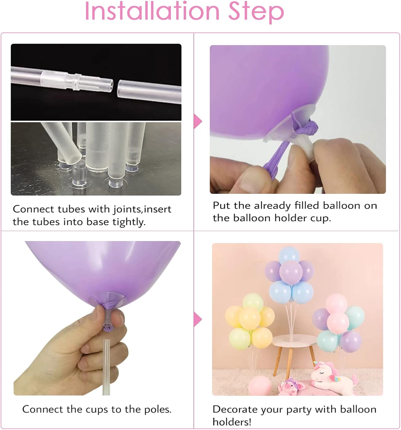 10 Sets of Balloon Stands for Table Balloon Stand Allowing Balloons To Float Without Helium Tank Balloon Holder Decorations for Birthday Party Wedding Festival Christmas