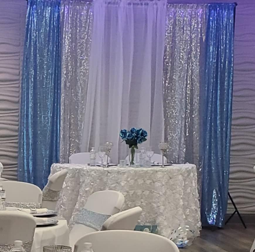 Poise3EHome Black Sequin Backdrop Curtains, 2 Panels 2FTx8FT Glitter Photo Booth Backdrop for Halloween Birthday Bachelorette Wednesday Twilight Party Decorations