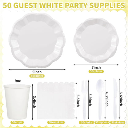 NatNarr 175 Pcs Sage Green Plates and Napkins Set, 25 Guest Sage Green Party Supplies Include Scalloped Paper Plate Napkin Cup Forks Knives Disposable Plastic Cutlery for Wedding Baby Shower Birthday