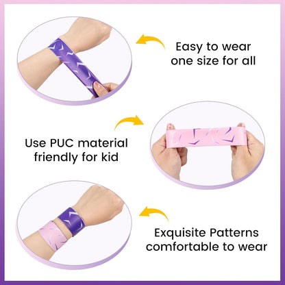 KPOP Theme Slap Bracelets, KPOP Slap Wristband Set,Kpop Party Favors,Kpop Birthday Decorations for Exchanging Gifts