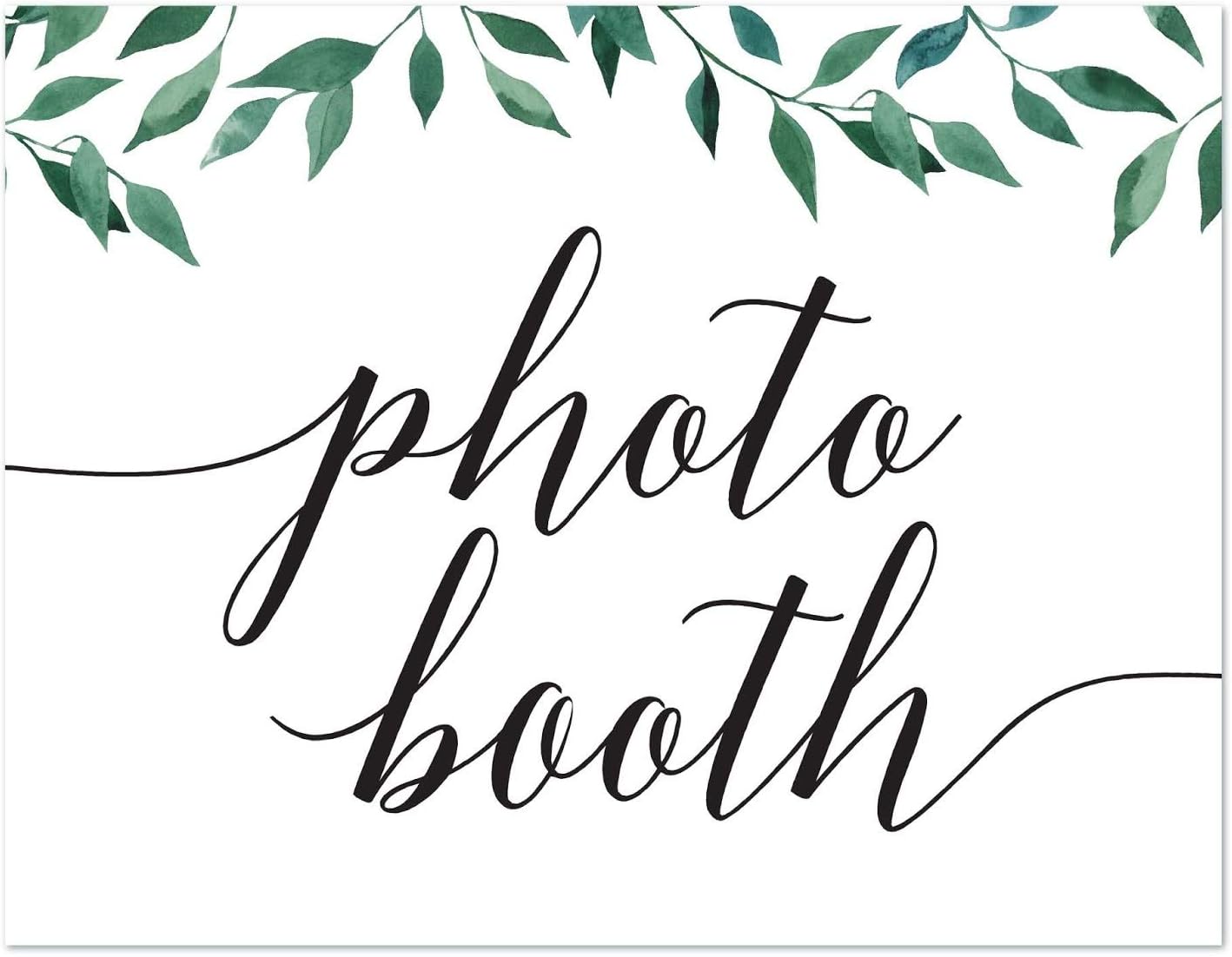Andaz Press Wedding Party Signs, Natural Greenery Green Leaves, 8.5x11-inch, Bridal Shower Scavenger Hunt, 1-Pack - Colors D