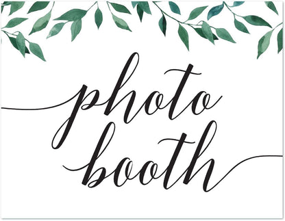 Andaz Press Wedding Party Signs, Natural Greenery Green Leaves, 8.5x11-inch, Bridal Shower Scavenger Hunt, 1-Pack - Colors D