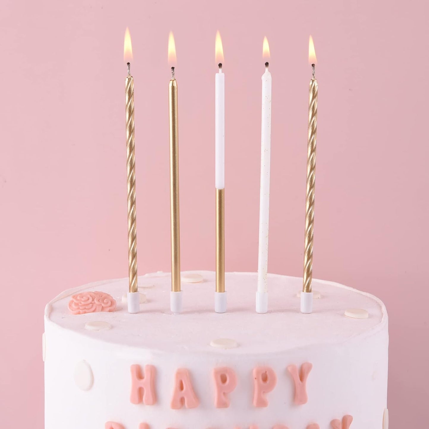 PHD CAKE Champagne Gold Long Thin Metallic Birthday Candles, Cake Candles, Birthday Parties, Wedding Decorations, Party Candles