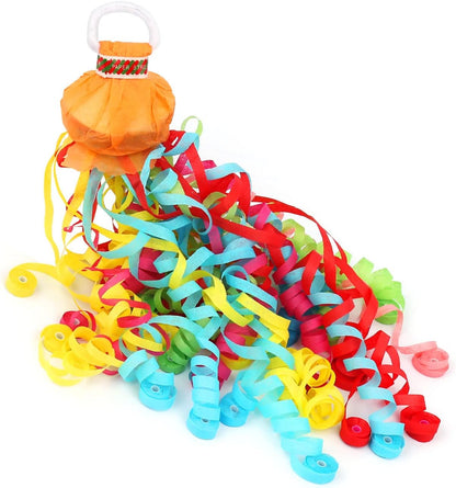 10Pack Colorful Streamer Poppers, No Mess Multi-Color Paper Crackers, Hand Throw Confetti Streamers for Birthday, Wedding, Party Celebrations