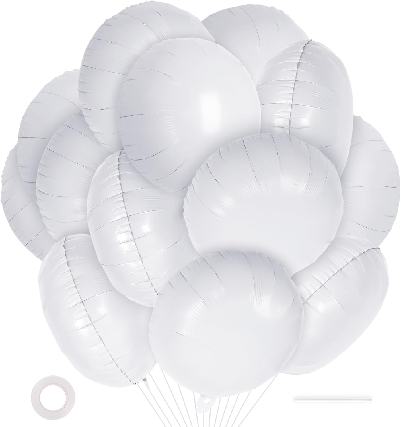 20 Pcs Black Round Shaped Balloons,18 Inch Round Foil Balloon,Giant Round Mylar Balloon Helium Balloons for Birthday Party Baby Shower Wedding Decorations (Black)