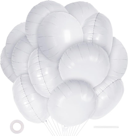 20 Pcs Black Round Shaped Balloons,18 Inch Round Foil Balloon,Giant Round Mylar Balloon Helium Balloons for Birthday Party Baby Shower Wedding Decorations (Black)