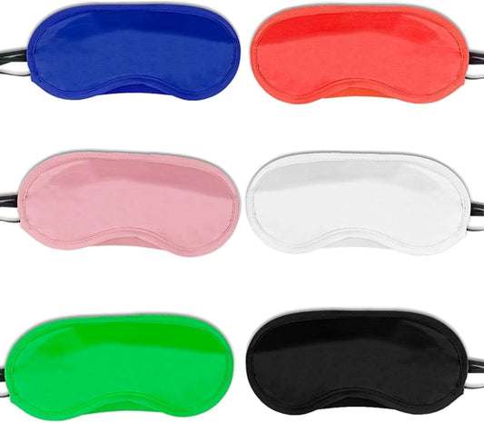 6-Pack Blindfold Sleep Mask for Party Games Travel Sleep Team Build Party Supply - Multicolor Eye Covers for Sleeping with Adjustable Strap - Sleeping Masks for Women Men