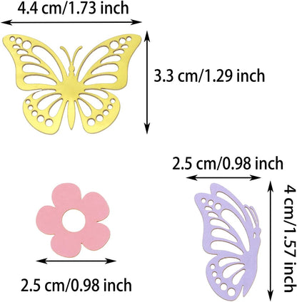 ONLYKXY 13g Butterfly Flower Table Confetti Decor Glitter Butterfly Decoration for Birthday Wedding Theme Thanks Giving Party Valentine's Mother's Day Scatter Bless Confetti (Glitter Gold)