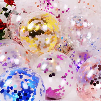 Party Balloons 12inch 50 Pcs Latex Confetti Balloons Birthday Balloons Party Decoration Wedding Baby Shower Christmas Party-Confetti Silver