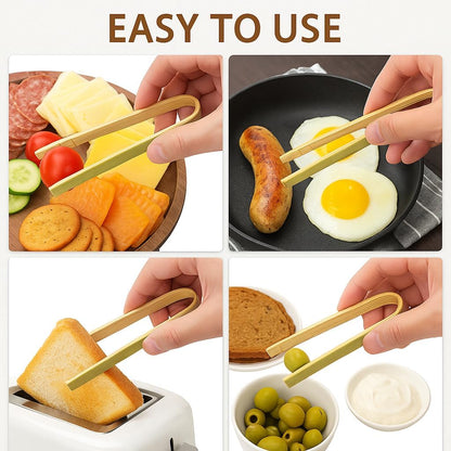 36Pcs 3.9-Inch Bamboo Serving Tongs, Disposable Wooden Tongs for Charcuterie Boards, Parties, and Food Presentation