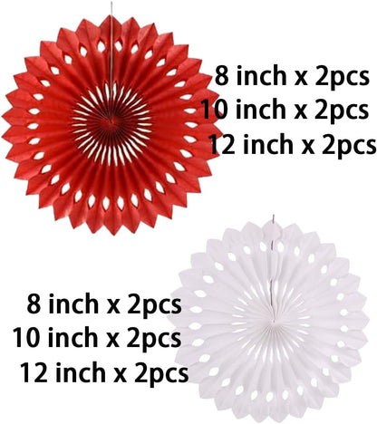 12PCS Colourful Paper Fans Party Decorations,Rainbow Hanging Ceiling Honeycomb Round Tissue Paper Fans for Mexican Engagement Fiesta Cinco De Mayo Party Decorations