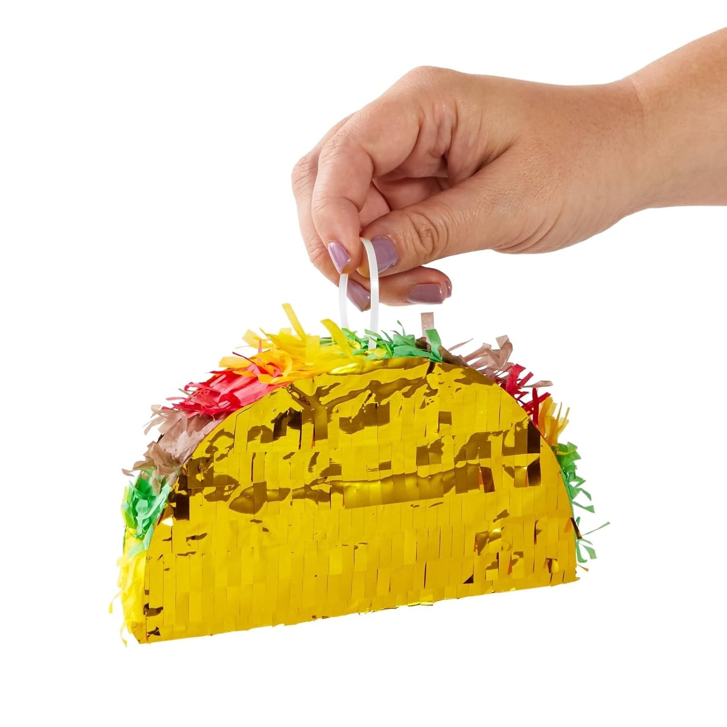 BLUE PANDA 3 Pack Mini Taco Pinatas - 6.25 x 2 x 3.6 in - Taco Decorations & Mini Pinata Favor
