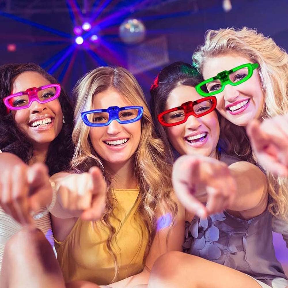 25 Packs LED Glasses Mardi Gras Party Supplies ,5 Neon Colors,3 Light Modes Light up Glow Sticks Glasses Toys Party Favors for kids Adults Fit world cup 2026 4th of July New Year Eve Graduations