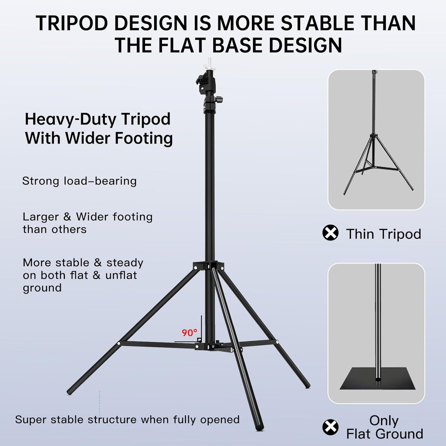 BEIYANG 6.5x6.5 FT Backdrop Stand, Adjustable Photo Background Stand Support kit with Carry Bag for Parties, Decoration, Wedding, Photo Video Studio Shooting