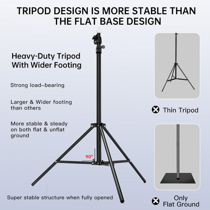 BEIYANG 6.5x6.5 FT Backdrop Stand, Adjustable Photo Background Stand Support kit with Carry Bag for Parties, Decoration, Wedding, Photo Video Studio Shooting