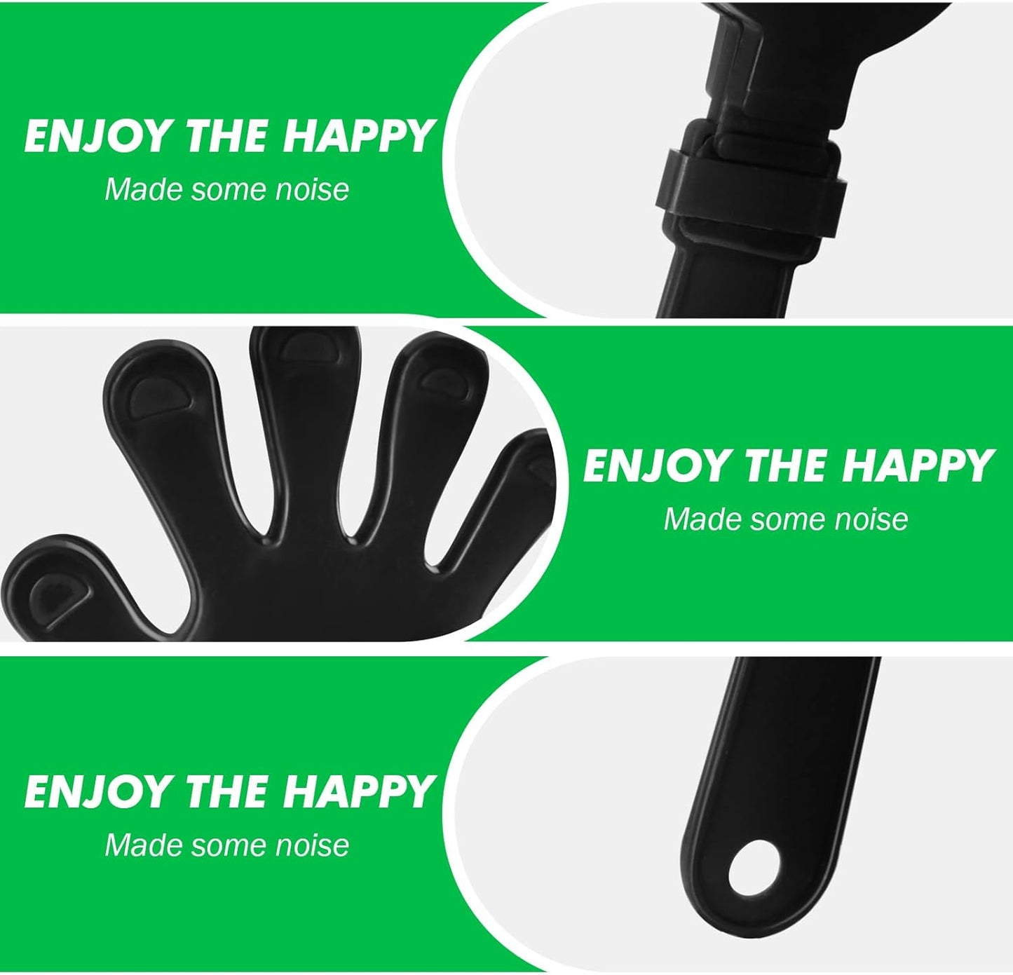 50 Pcs Hand Clappers Noisemakers 7.5 Inch Clappers Noisemakers Plastic Hand Clappers for Birthdays Game Football Sporting Events Cheers Supplies Dance Basketball Football Noisemakers(Black)