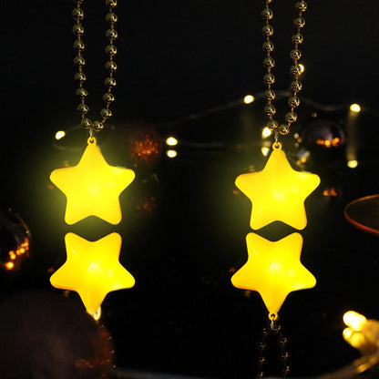 8 Pcs Light Up Necklaces Flashing Star Bead Necklaces Glow In The Dark Party Supplies for Weddings Birthday Valentines Mardi Gras July 4th Halloween Christmas