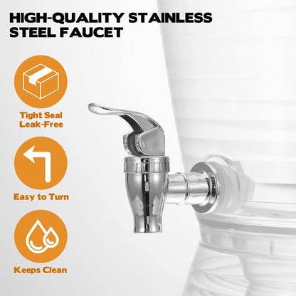 2 Pcs Beverage Dispenser with Spigot 2.7 Gallon/ 10L Plastic Drink Dispenser with Detachable Base Iced Juice Container Drink Dispenser Unbreakablefor Restaurants, Hotels, Parties