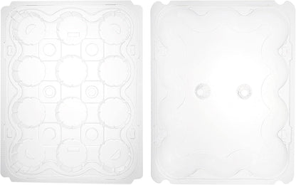 Hedume 12 Pack Cupcake Carrier, 12 Counts Stackable Cupcake Boxes, Clear Cupcake Container with Detachable Lid for Cupcakes, Muffin, BPA-free
