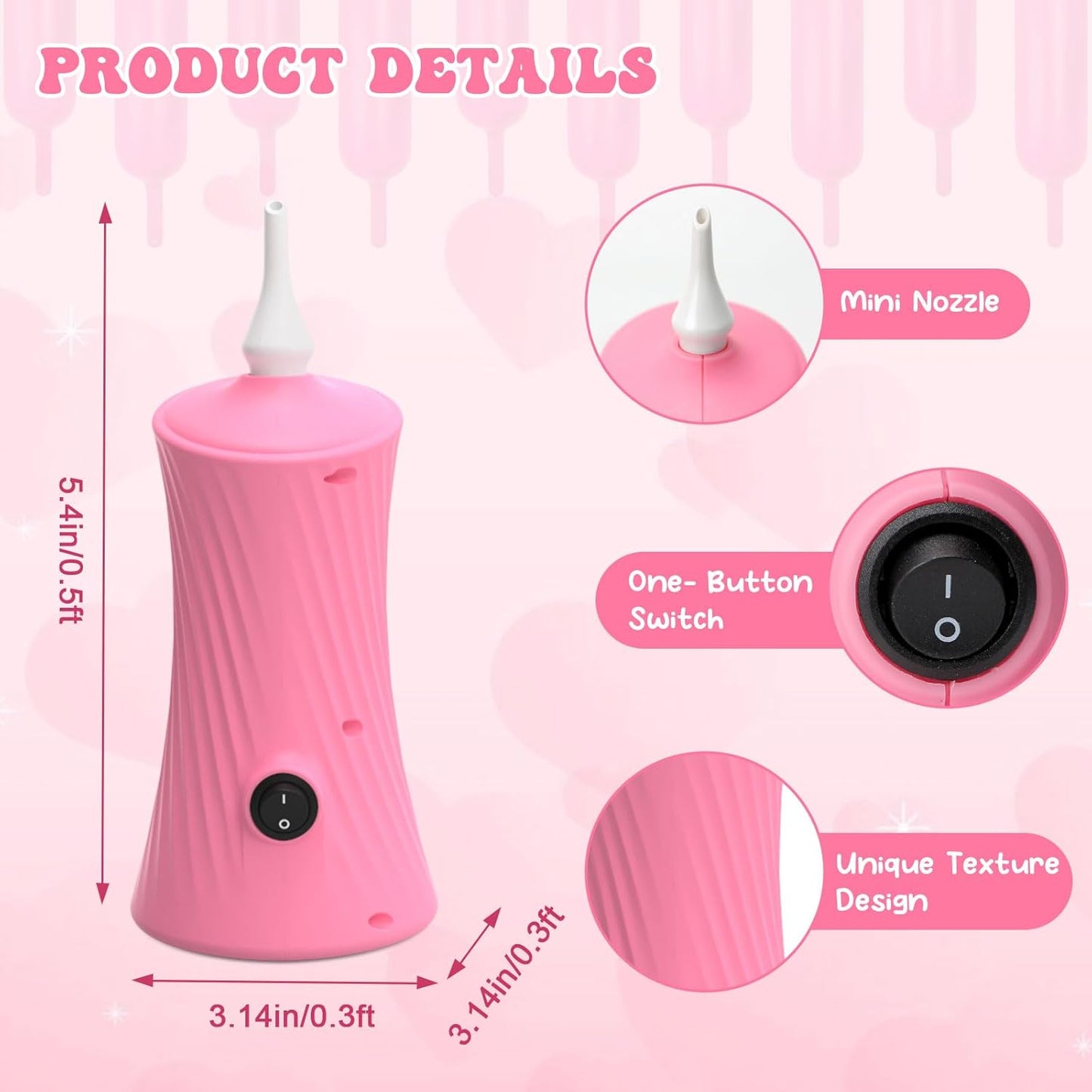 206 Balloon Pump Electric Air Pump for Long Balloon Inflator Blower for Foil Twisty Animal Balloons for Birthday Party Celebration Balloons Decorations