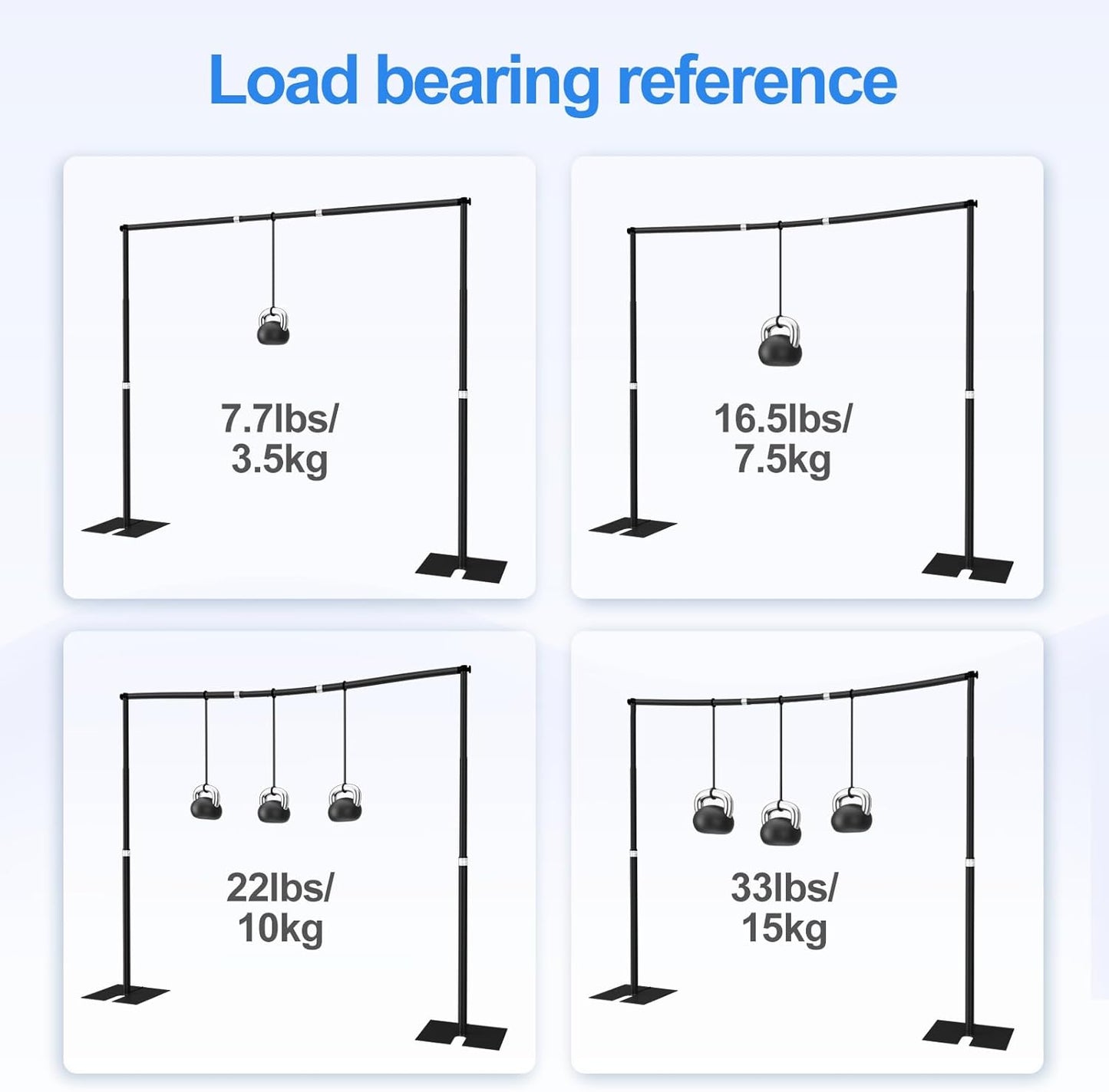 EMART Heavy Duty Backdrop Stand for Parties, 10x10 ft Pipe and Drape Adjustable Back Drop Stand Kit with Flat Base, Sturdy Photo Background Frame Diy Pole for Flower Wall Wedding Curtain
