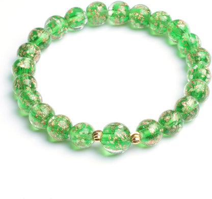 Glass Beaded Bracelet Glowing Bracelet Luminous Beads Bracelet for Women Glass Mermaid Bracelet Bangles Anti Anxeity Healing Energy