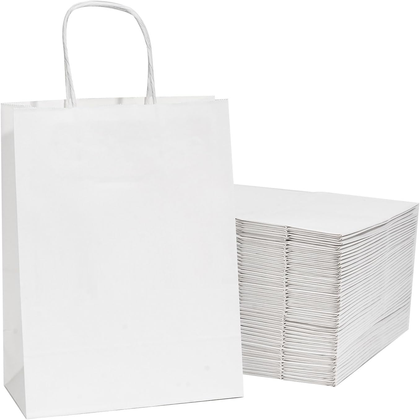 RACETOP 32 Pack Small Paper Gift Bags with Handles, 5.8"×3.2"×8.25" Kraft Paper Party Favor Bags Bulk for Kids Birthday, Baby Shower, Crafts, Wedding, Party Supplies (8 Colors)