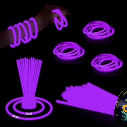40 Pack 8” Red Glow Sticks Bracelet Necklaces Bulk with 40 Connectors Neon Glow In The Dark Party favors Supplies for Holiday Birthday Party Decoration (Red)